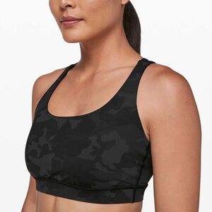 Lululemon Energy Bra in Black and Gray Camo